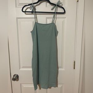 green tie-strap dress